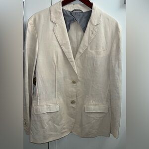 Lanvin Tan Unstructured Cotton+Linen Blazer. 38/US. Made in France.
